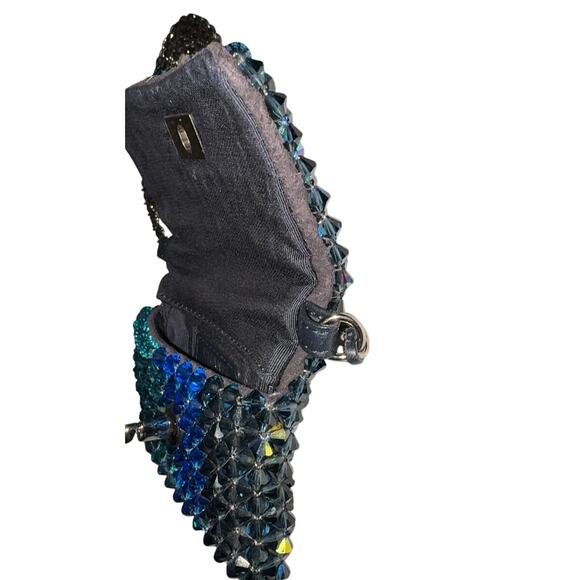 Chanel Crystal Micro Flap Bag CC Evening Ombre Iridescent Mini Crossbody Handbag - Picture 14 of 15